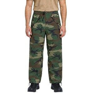 US Military Gore-Tex Pants Mens Large SHORT Woodland Camo Over-Pant Rain Gear